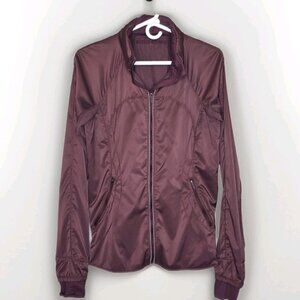 Lululemon Goal Crusher Redwood Wine Jacket Sz 6  Running Lightweight Vents